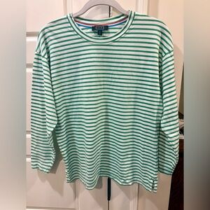 AYR Green and White Striped Top